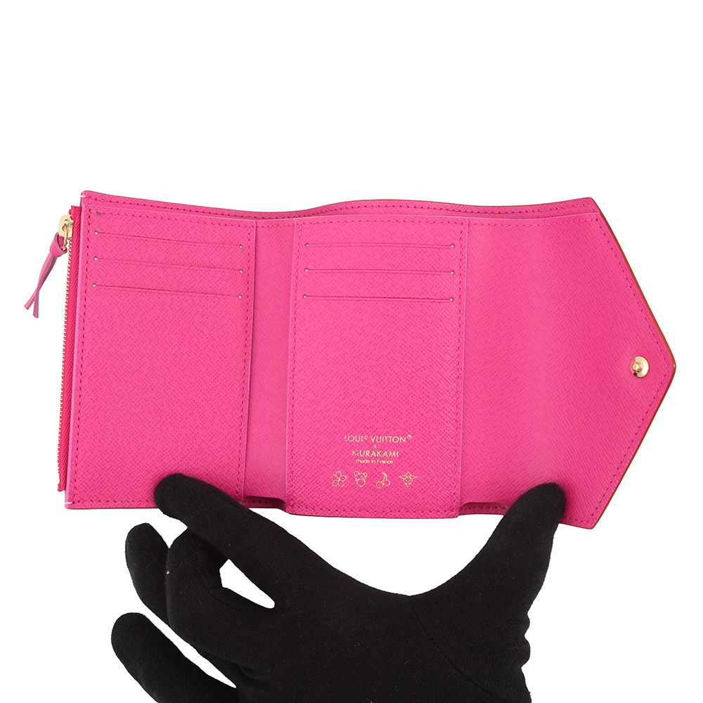 ルイヴィトン 三つ折り財布 モノグラム LV × TM ポルトフォイユ・ヴィクトリーヌ M28387 村上隆 コラボ