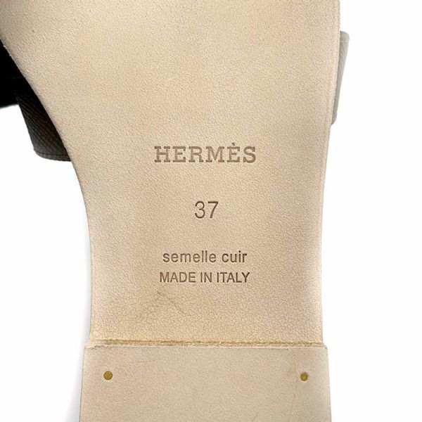 エルメス サンダル オラン エトゥープ ヴォーエプソン レディースサイズ37 HERMES 靴