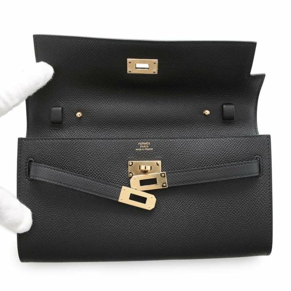 エルメス ケリーウォレット ロング トゥーゴー ブラック/ゴールド金具 エプソン W刻印 HERMES 黒