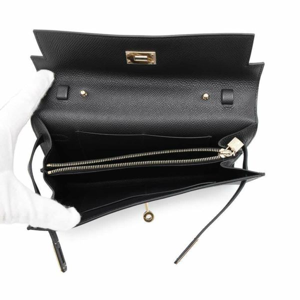 エルメス ケリーウォレット ロング トゥーゴー ブラック/ゴールド金具 エプソン W刻印 HERMES 黒