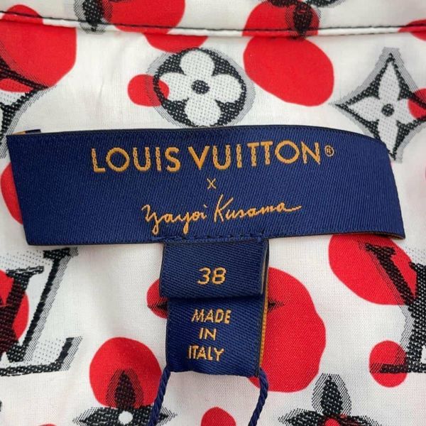 ルイヴィトン トップス シャツ モノグラム LV×YK インフィニティドット レディースサイズ38 LOUIS VUITTON 草間弥生 長袖 白 黒