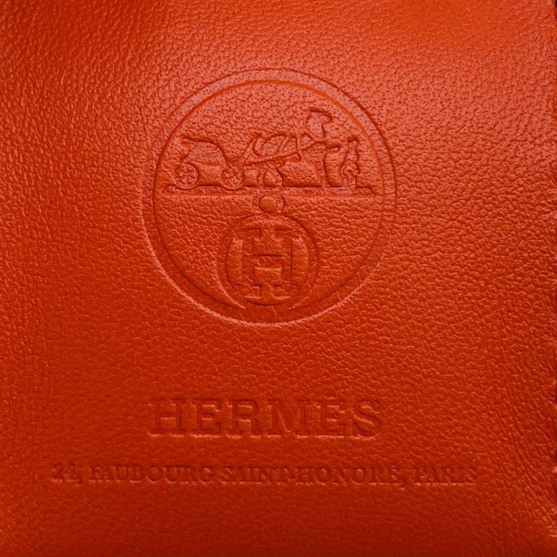 エルメス バッグチャーム ショッパー サックオランジュ フー/ゴールド ラムスキン Z刻印