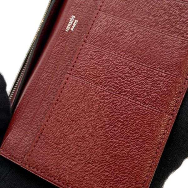 エルメス 長財布 ベアンスフレ ブレイズ/シルバー金具 アリゲーターマット □Q刻印 HERMES 財布