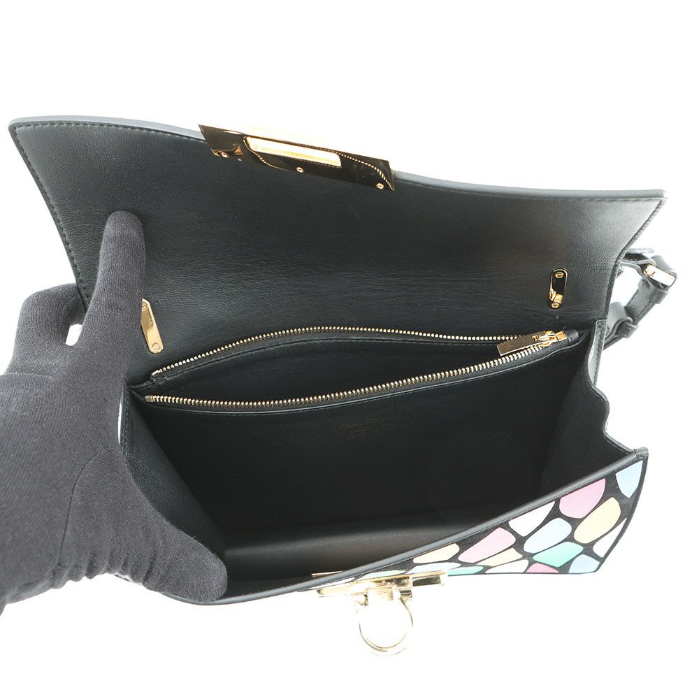 フェラガモ ハンドバッグ ガンチーニ レザー 21G008 Ferragamo 2way 黒