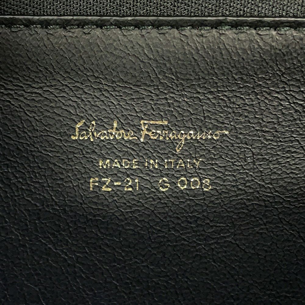 フェラガモ ハンドバッグ ガンチーニ レザー 21G008 Ferragamo 2way 黒