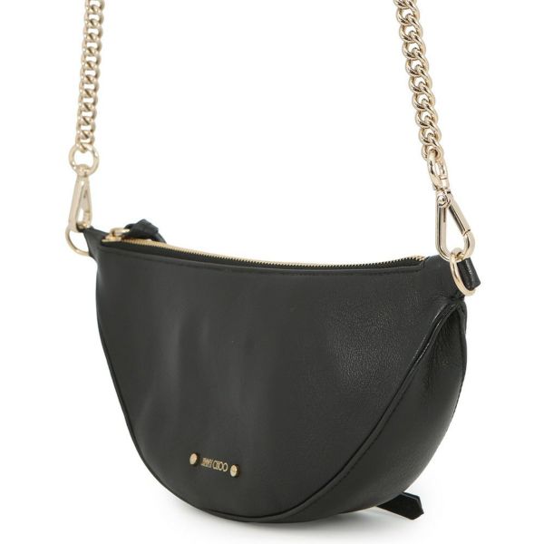 ジミーチュウ ショルダーバッグ ロゴ レザー JIMMY CHOO 黒