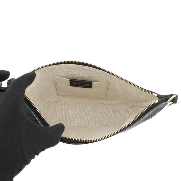 ジミーチュウ ショルダーバッグ ロゴ レザー JIMMY CHOO 黒