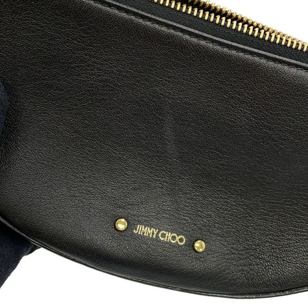 ジミーチュウ ショルダーバッグ ロゴ レザー JIMMY CHOO 黒