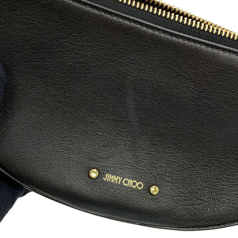 ジミーチュウ ショルダーバッグ ロゴ レザー JIMMY CHOO 黒