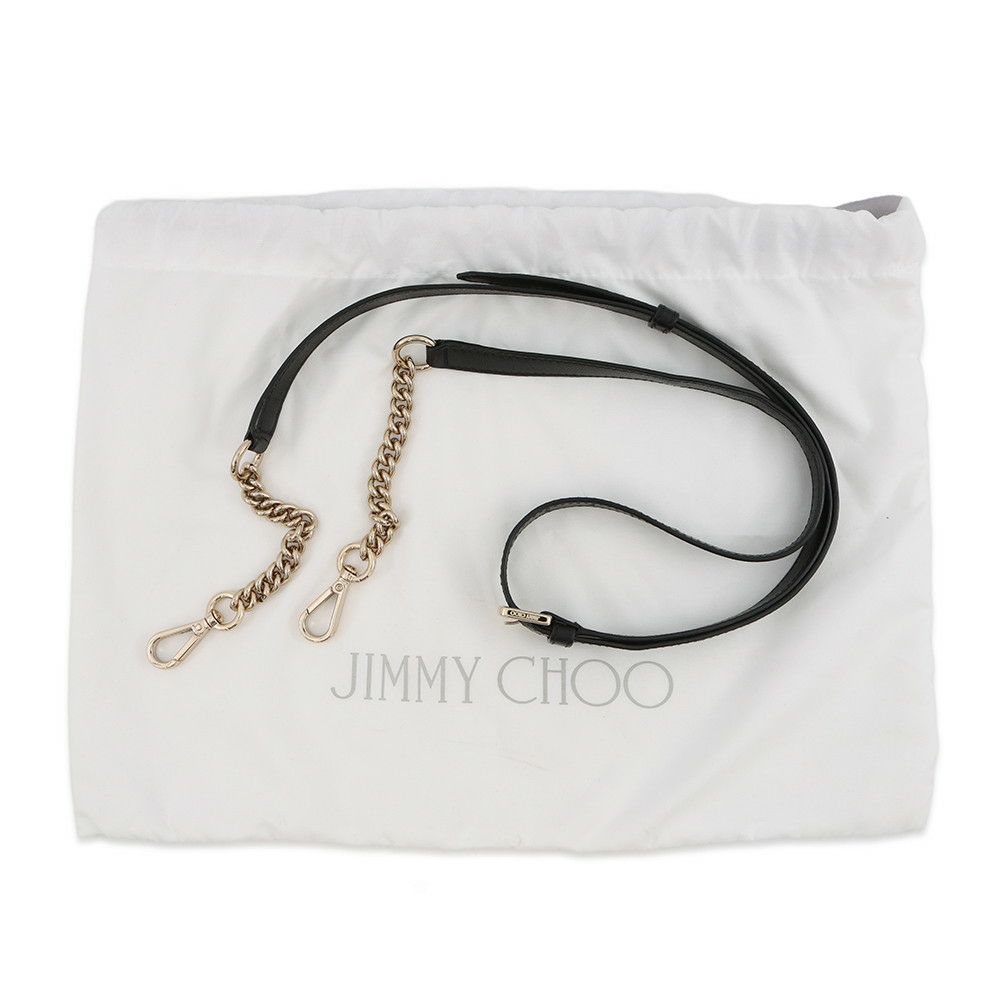 ジミーチュウ ショルダーバッグ ロゴ レザー JIMMY CHOO 黒
