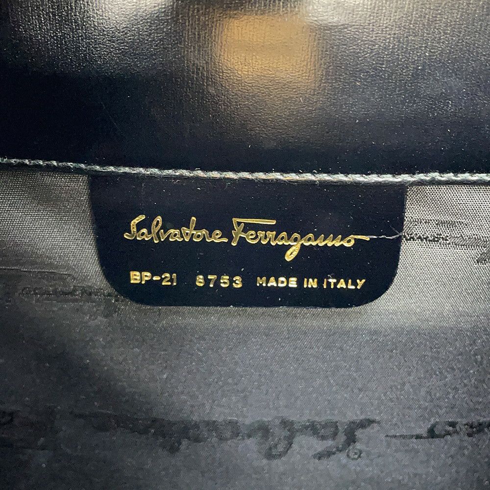 サルヴァトーレ・フェラガモ チェーンショルダーバッグ ガンチーニ クラシック レザー 218753 Ferragamo 黒