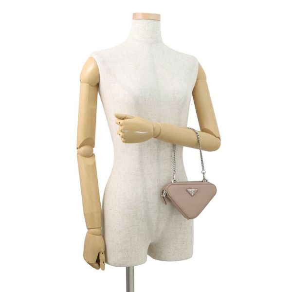 プラダ ショルダーバッグ サフィアーノ トライアングル ミニポーチ レザー 1NR015 PRADA 2way