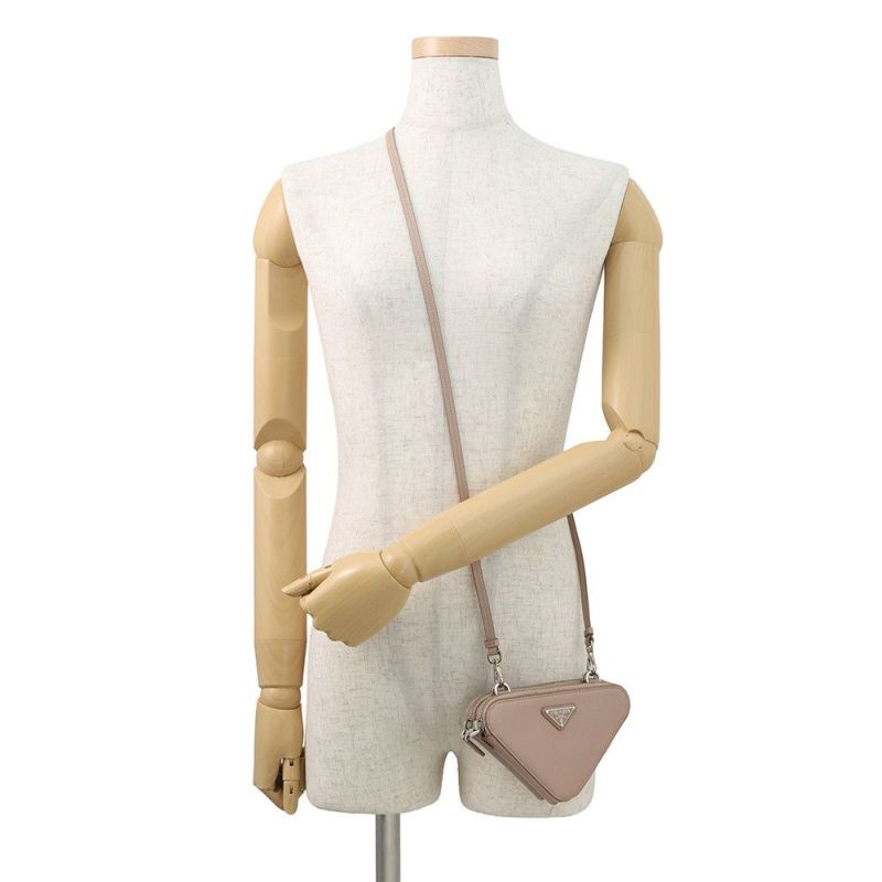 プラダ ショルダーバッグ サフィアーノ トライアングル ミニポーチ レザー 1NR015 PRADA 2way