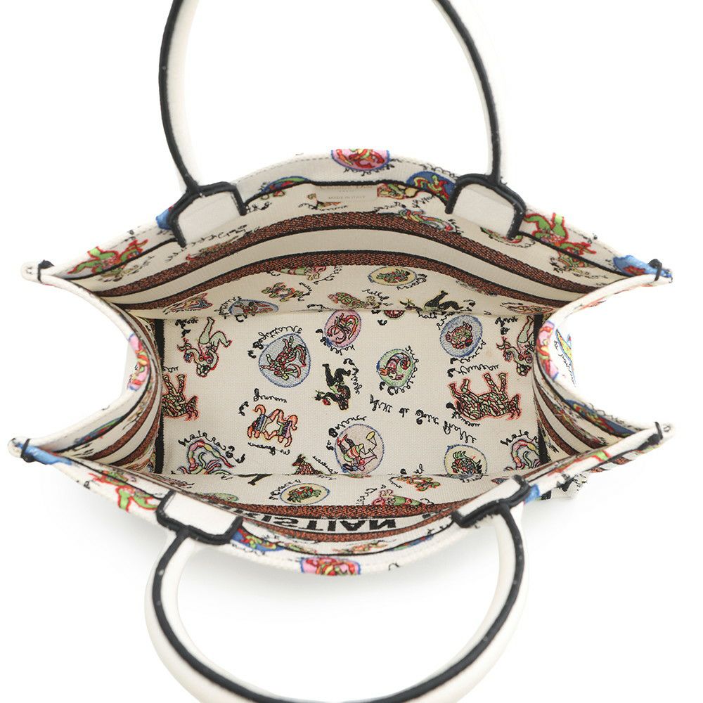 クリスチャン・ディオール トートバッグ ブックトート ニキ・ド・サンファル ミディアム Christian Dior 白