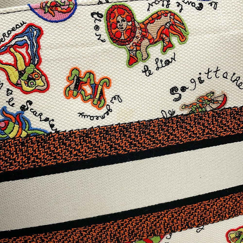 クリスチャン・ディオール トートバッグ ブックトート ニキ・ド・サンファル ミディアム Christian Dior 白