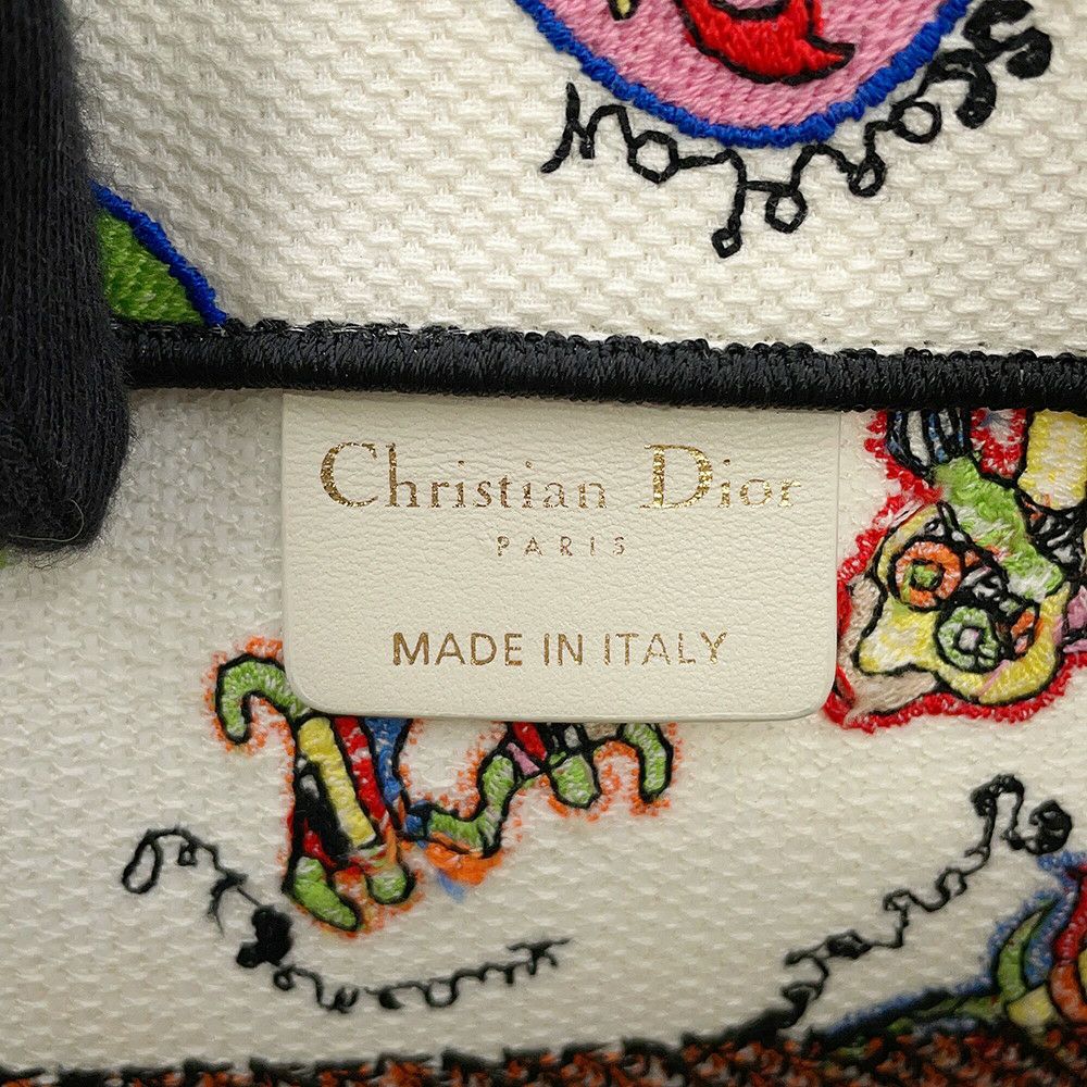 クリスチャン・ディオール トートバッグ ブックトート ニキ・ド・サンファル ミディアム Christian Dior 白