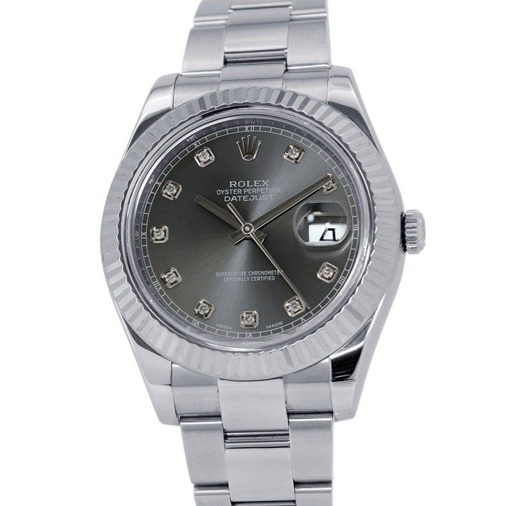 ロレックス デイトジャスト2 ランダムシリアル ルーレット 116334G ROLEX 腕時計 グレー文字盤 10PD