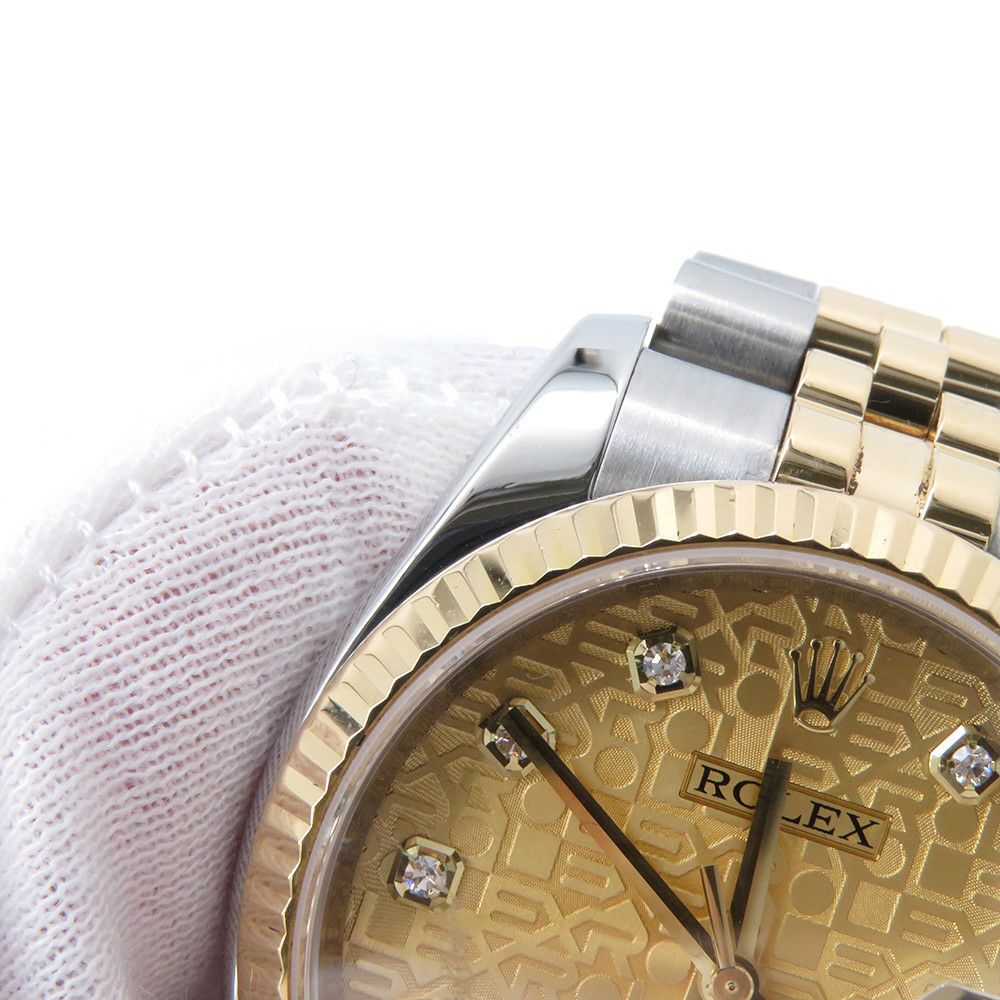 ロレックス デイトジャスト Z番 SS/K18YG 116233G ROLEX 腕時計 シャンパンコンピューター文字盤 10Pダイヤ