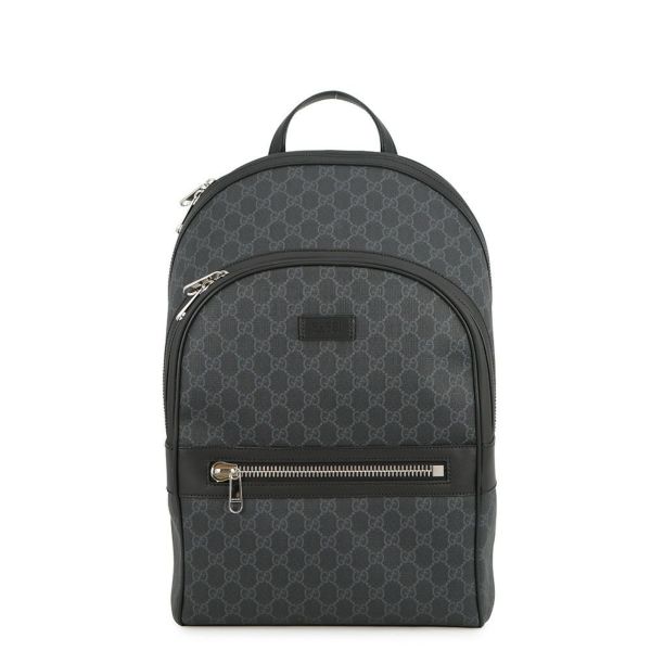 グッチ リュック GGブラック バックパック GGスプリーム/レザー 771158 GUCCI バッグ 黒