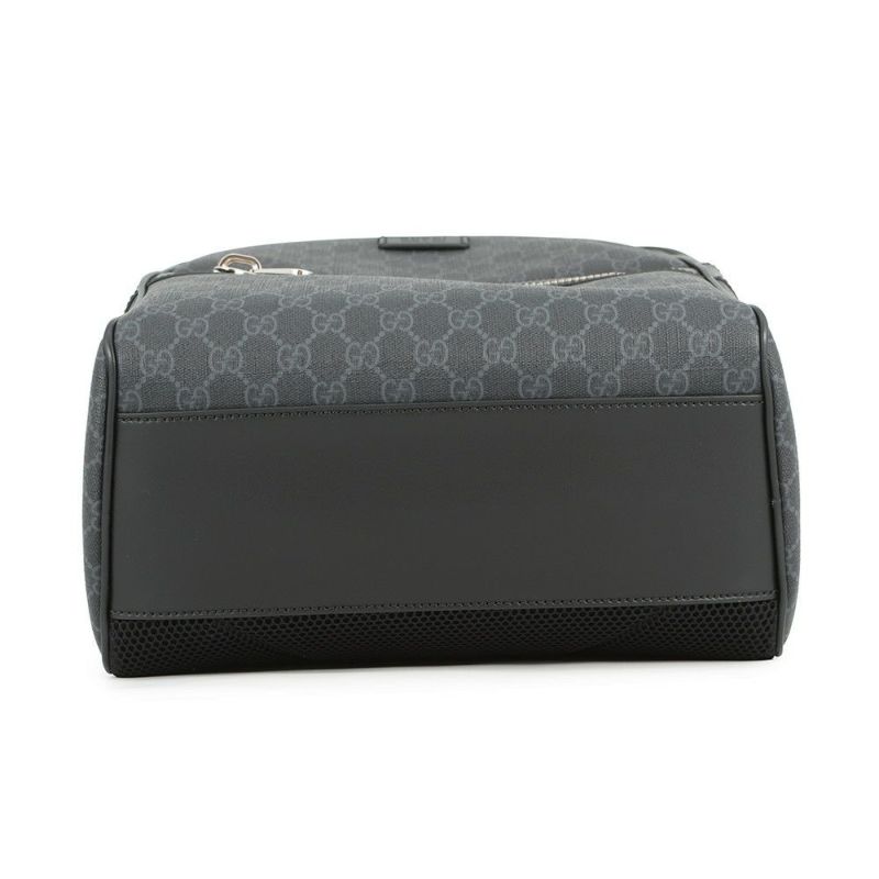 グッチ リュック GGブラック バックパック GGスプリーム/レザー 771158 GUCCI バッグ 黒