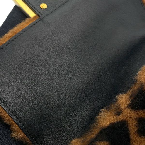 フェンディ ハンドバッグ ズッカ柄 バゲット ミニ ムートン/レザー 8BS017 FENDI 2wayショルダーバッグ