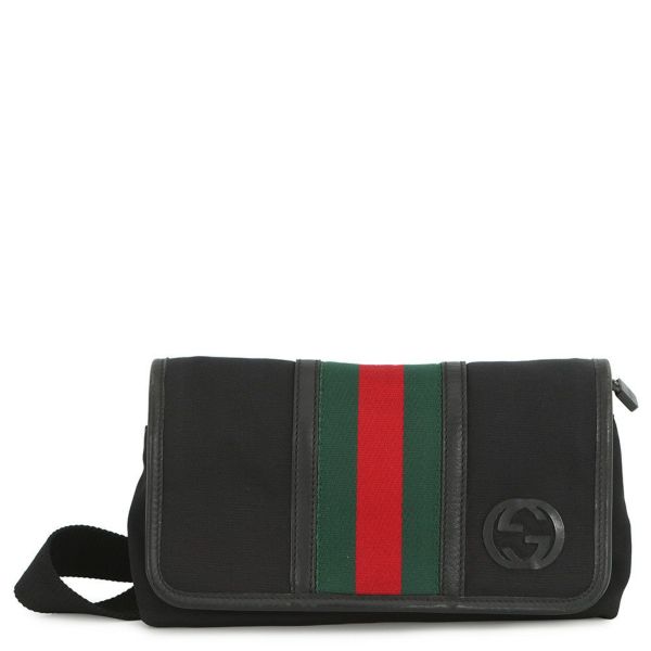 グッチ ボディバッグ シェリーライン キャンバス 181064 GUCCI バッグ  ウエストバッグ ウエストポーチ 黒