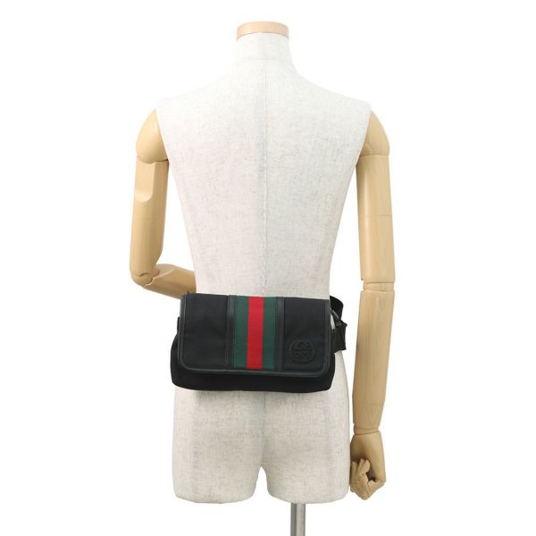 グッチ ボディバッグ シェリーライン キャンバス 181064 GUCCI バッグ  ウエストバッグ ウエストポーチ 黒