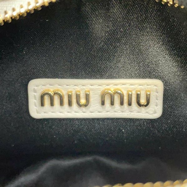 ミュウミュウ ハンドバッグ ワンダー マテラッセ ホーボーバッグ ミニ レザー 5BP078 MIUMIU 2wayショルダーバッグ 白