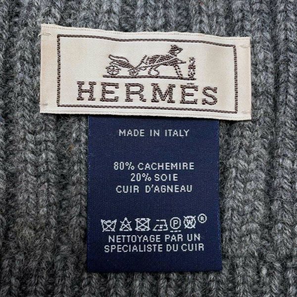 エルメス マフラー Hトルサド・キュイール カシミヤ シルク HERMES メンズ