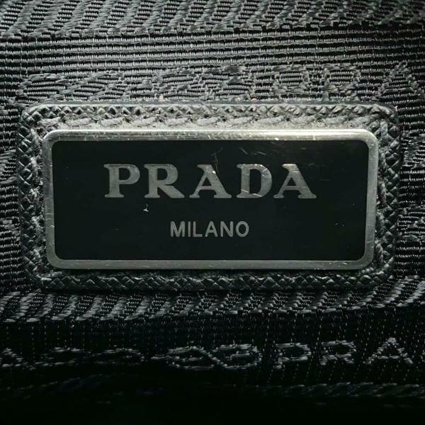 プラダ ショルダーバッグ ミニポーチ付き Re-Nylon xサフィアーノ ナイロン/レザー 2VH113 PRADA 斜め掛け 黒