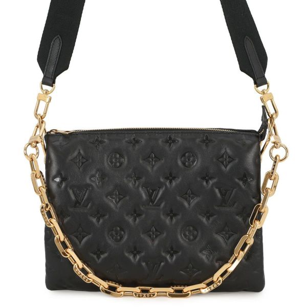 ルイヴィトン ショルダーバッグ モノグラム・パターン ラムスキン クッサンPM M57790 LOUIS VUITTON 3way ブラック 黒