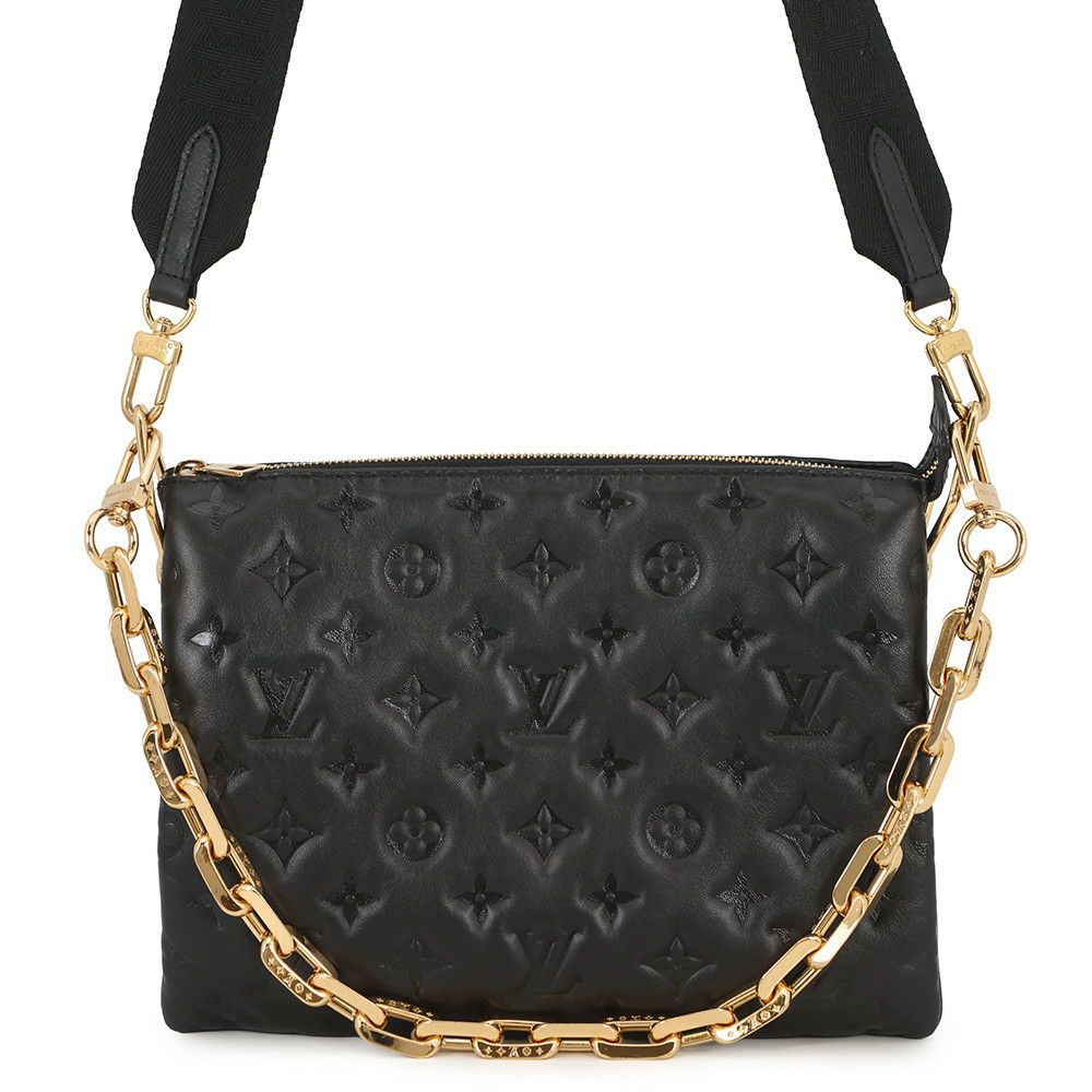 ルイヴィトン ショルダーバッグ モノグラム・パターン ラムスキン クッサンPM M57790 LOUIS VUITTON 3way ブラック 黒