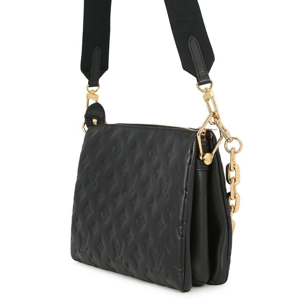 ルイヴィトン ショルダーバッグ モノグラム・パターン ラムスキン クッサンPM M57790 LOUIS VUITTON 3way ブラック 黒