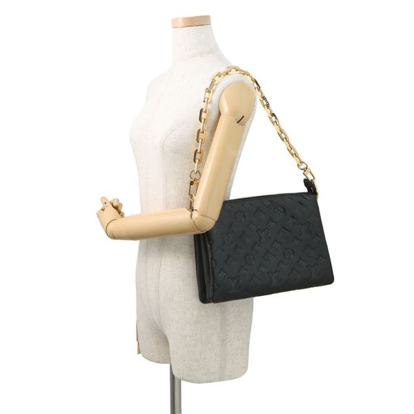 ルイヴィトン ショルダーバッグ モノグラム・パターン ラムスキン クッサンPM M57790 LOUIS VUITTON 3way ブラック 黒