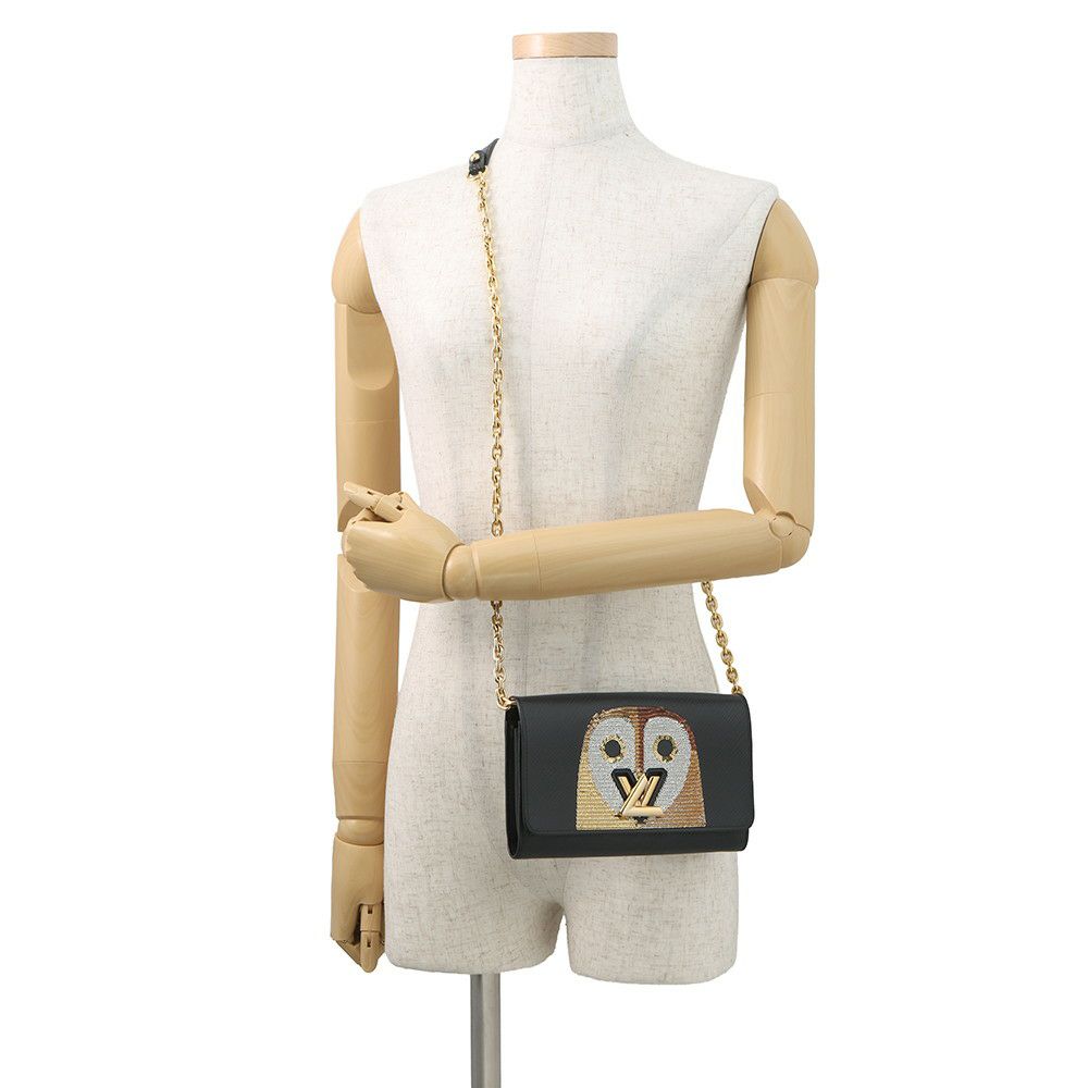 ルイヴィトン チェーンウォレット エピ スパンコール ポルトフォイユ・ツイスト チェーン フクロウ M62334 黒 ブラック 財布