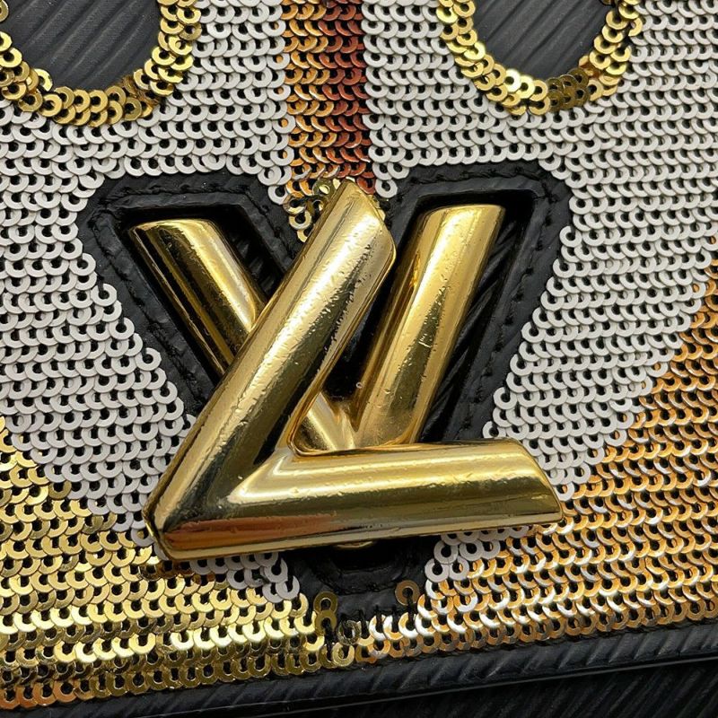 ルイヴィトン チェーンウォレット エピ スパンコール ポルトフォイユ・ツイスト チェーン フクロウ M62334 黒 ブラック 財布