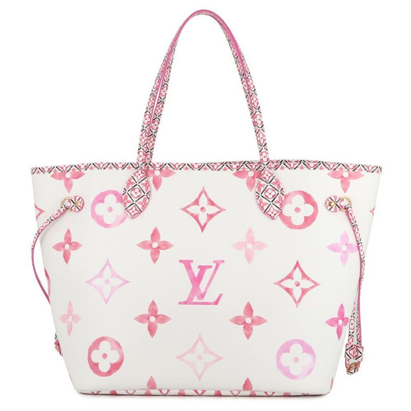 ルイヴィトン トートバッグ モノグラム・バイザプール ネヴァーフルMM M22980 ポーチ付き ピンク