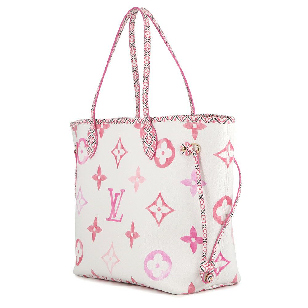 ルイヴィトン トートバッグ モノグラム・バイザプール ネヴァーフルMM M22980 ポーチ付き ピンク