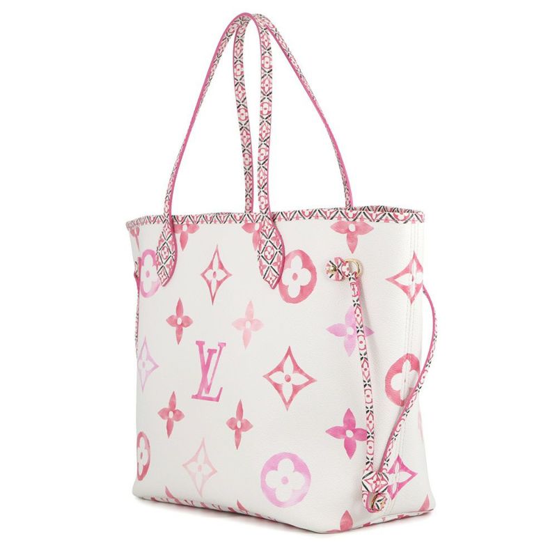 ルイヴィトン トートバッグ モノグラム・バイザプール ネヴァーフルMM M22980 ポーチ付き ピンク