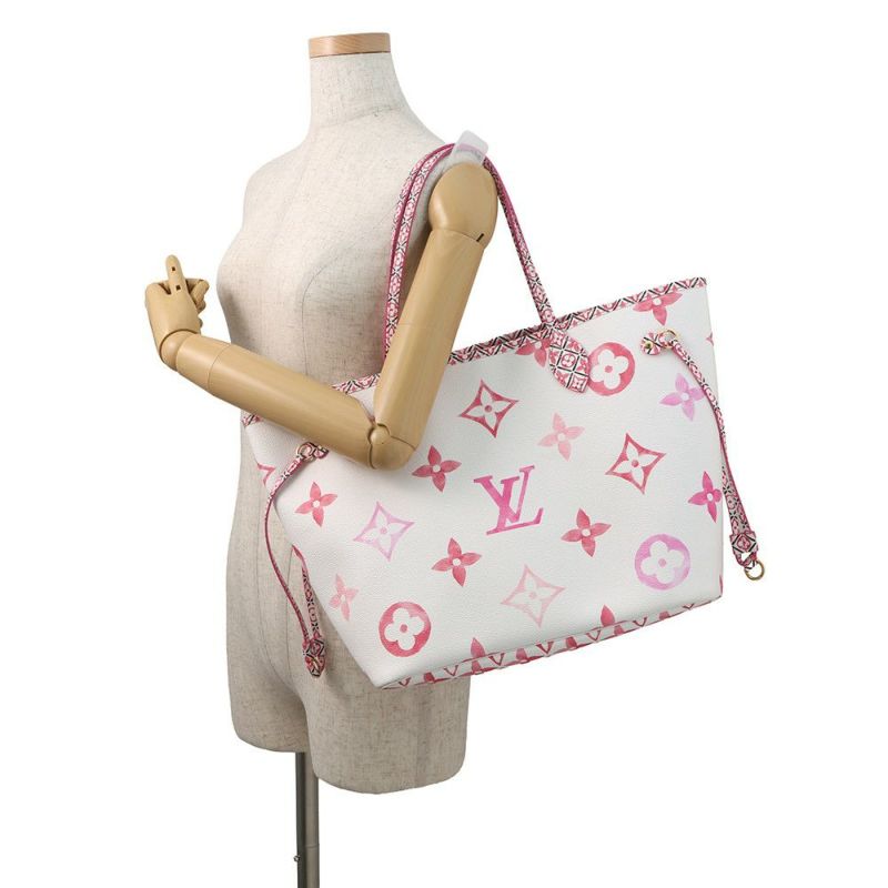 ルイヴィトン トートバッグ モノグラム・バイザプール ネヴァーフルMM M22980 ポーチ付き ピンク