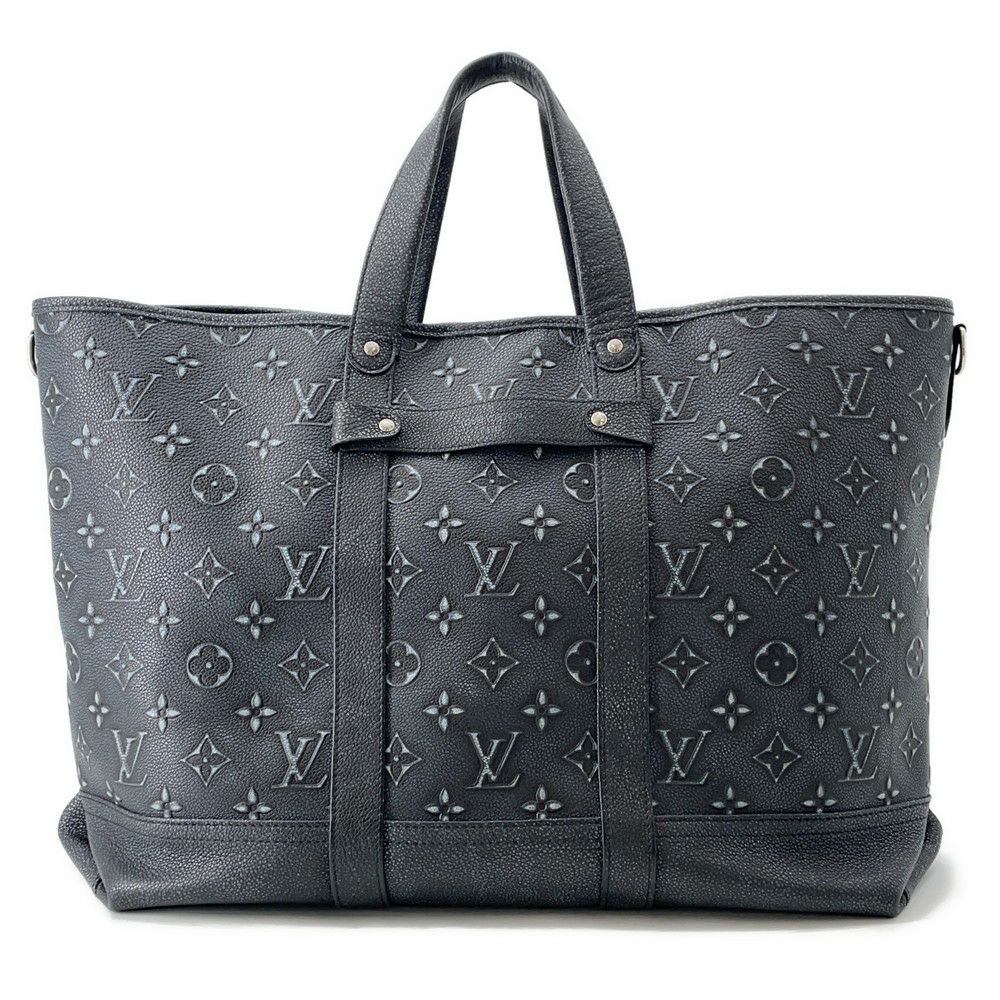 ルイヴィトン トートバッグ モノグラム・パターン/カウハイドレザー トロリー・トート M21371 ヴィトン ブラック 黒