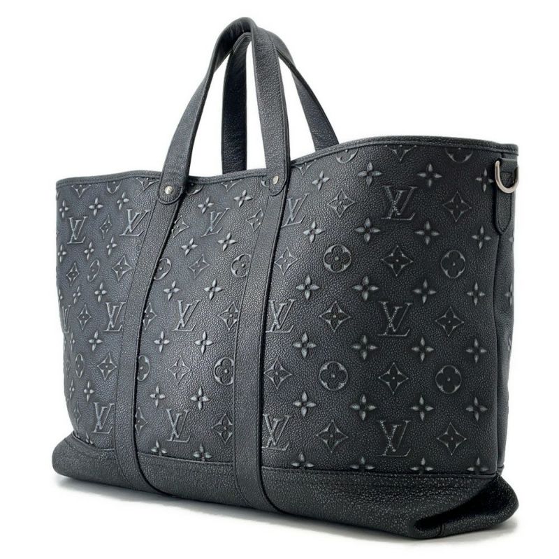 ルイヴィトン トートバッグ モノグラム・パターン/カウハイドレザー トロリー・トート M21371 ヴィトン ブラック 黒