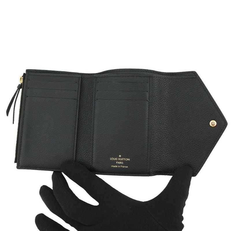 ルイヴィトン 財布 バイカラーモノグラム・アンプラント ポルトフォイユ・ヴィクトリーヌ M80968 LOUIS VUITTON 黒 ベージュ