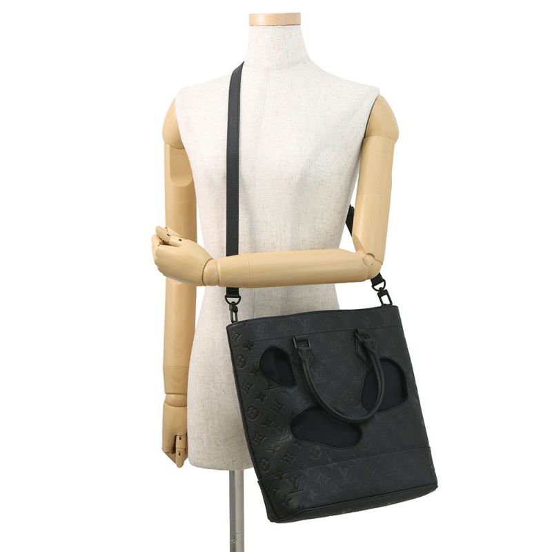 ルイヴィトン トートバッグ モノグラム・アンプラント ウィズ ホールズ PM M45887 コムデギャルソン 川久保玲 コラボ 黒 ブラック