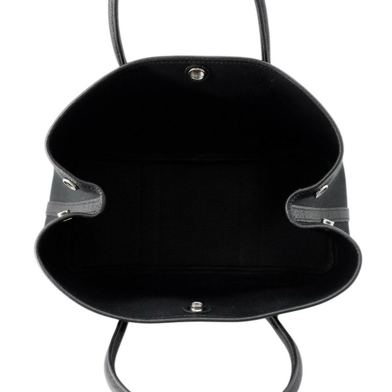 エルメス トートバッグ ガーデンパーティTPM ブラック/シルバー金具 トワルアッシュ/ネゴンダ X刻印 黒