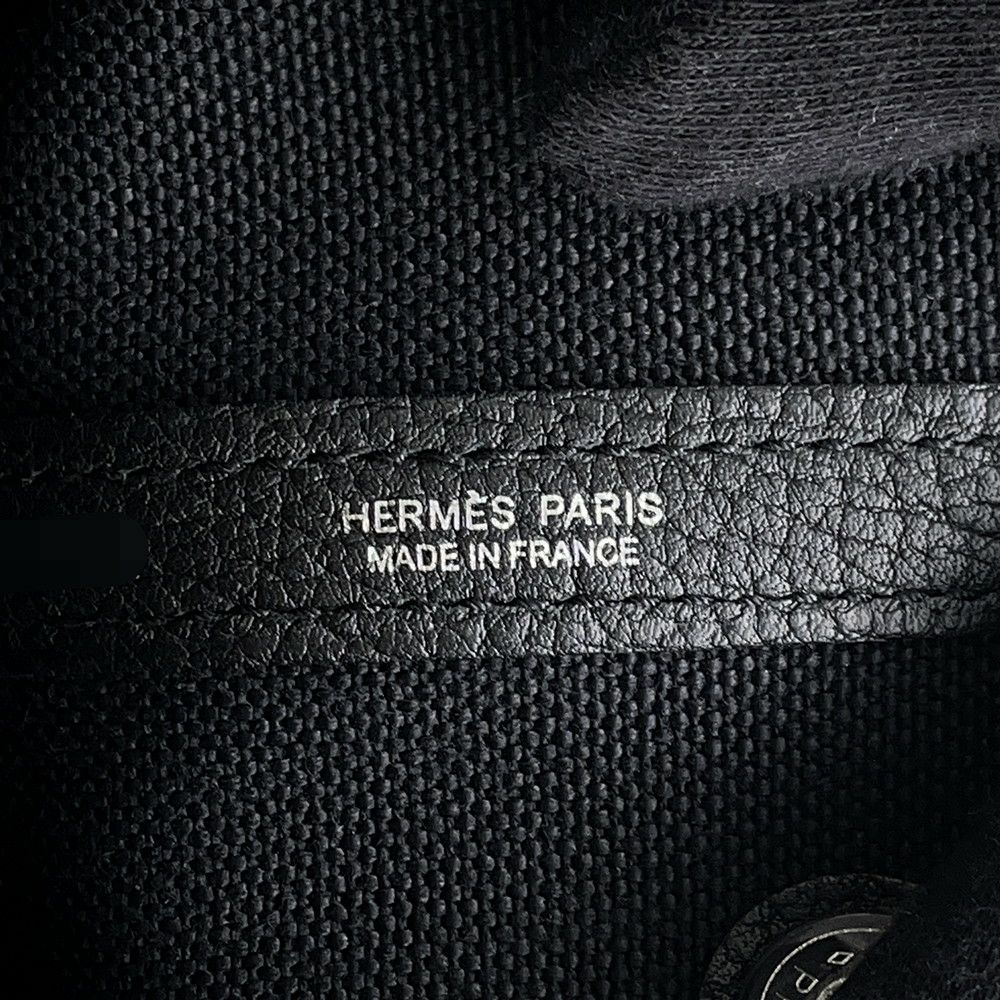 エルメス トートバッグ ガーデンパーティTPM ブラック/シルバー金具 トワルアッシュ/ネゴンダ X刻印 黒