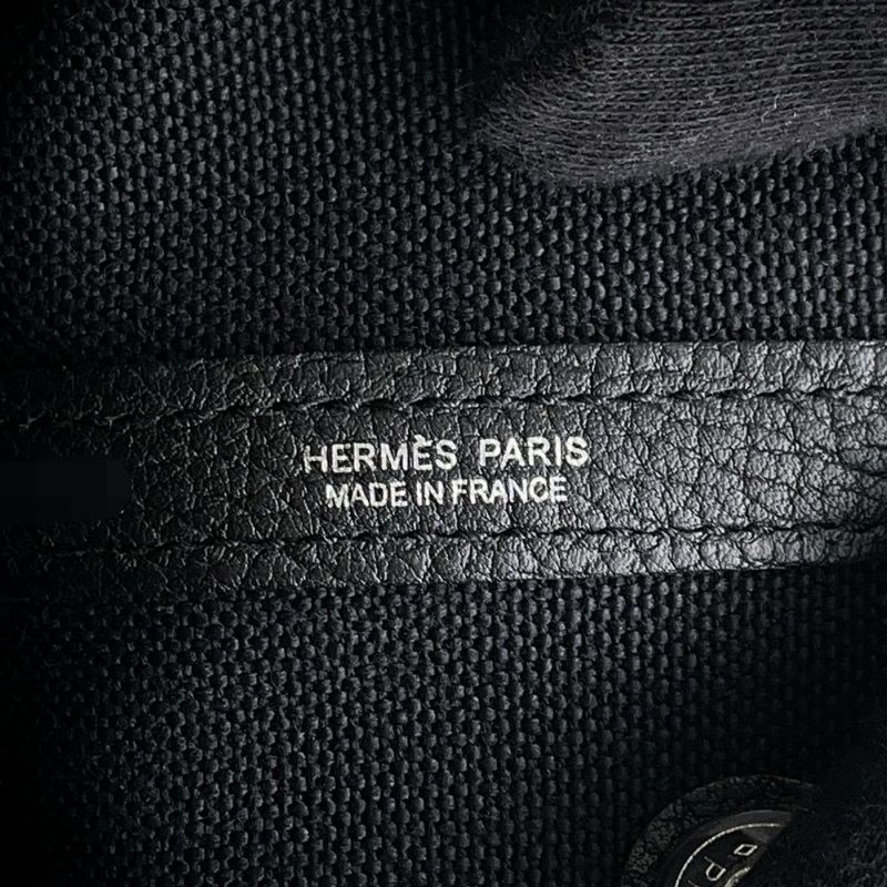 エルメス トートバッグ ガーデンパーティTPM ブラック/シルバー金具 トワルアッシュ/ネゴンダ X刻印 黒