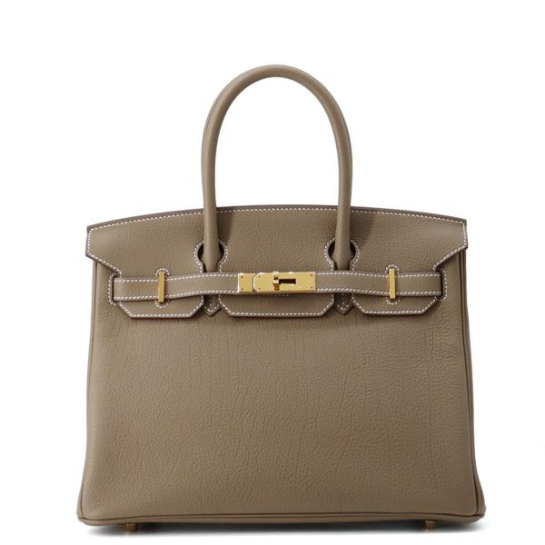 エルメス バーキン30 エトゥープ/ゴールド金具 トゴ K刻印 HERMES Birkin ハンドバッグ