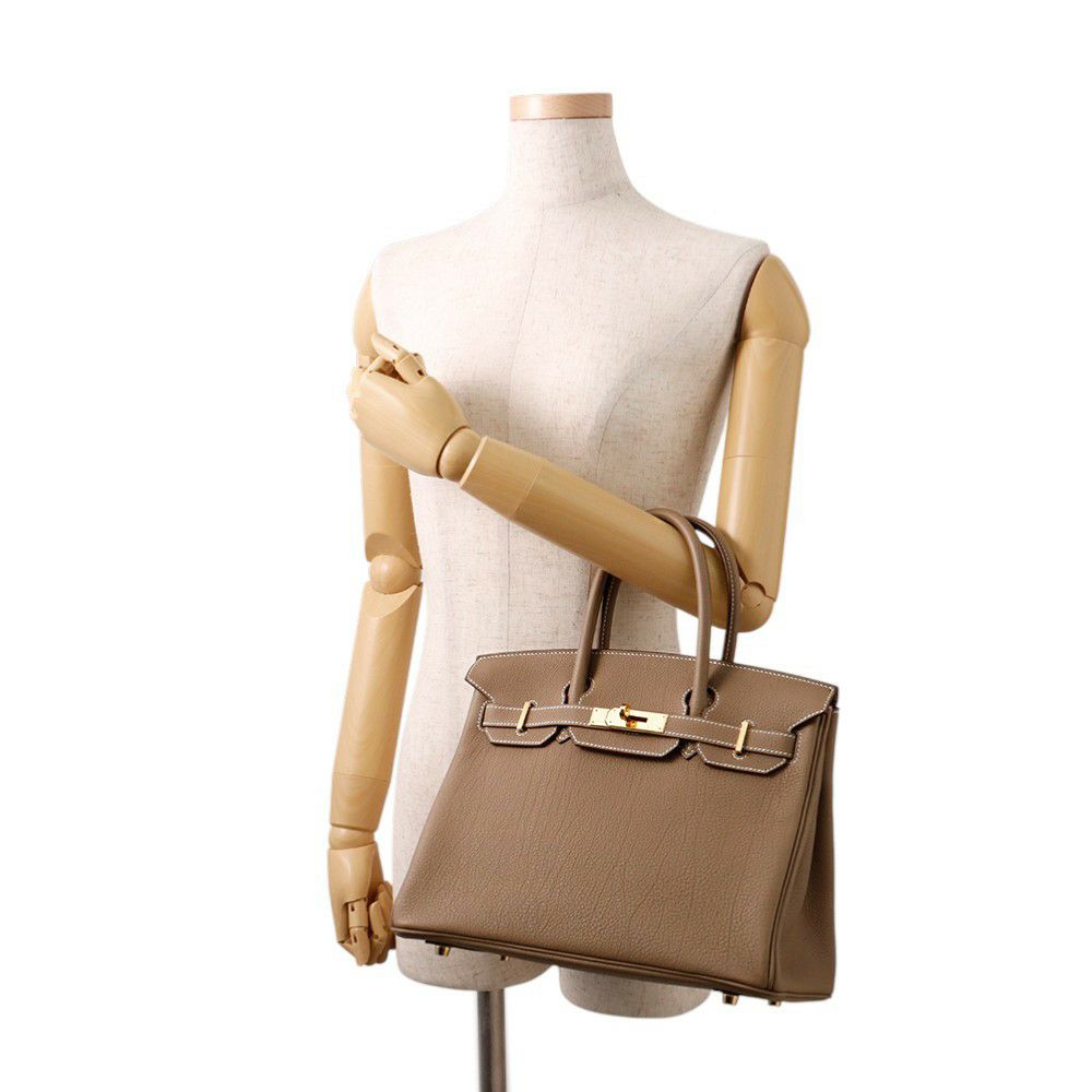 エルメス バーキン30 エトゥープ/ゴールド金具 トゴ K刻印 HERMES Birkin ハンドバッグ