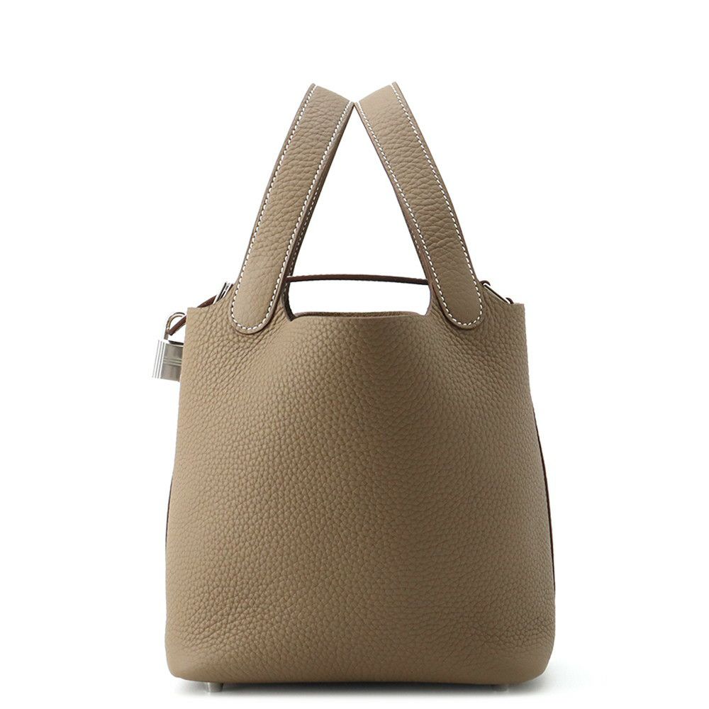 エルメス ハンドバッグ ピコタンロックPM エトゥープ/シルバー金具 トリヨンクレマンス K刻印